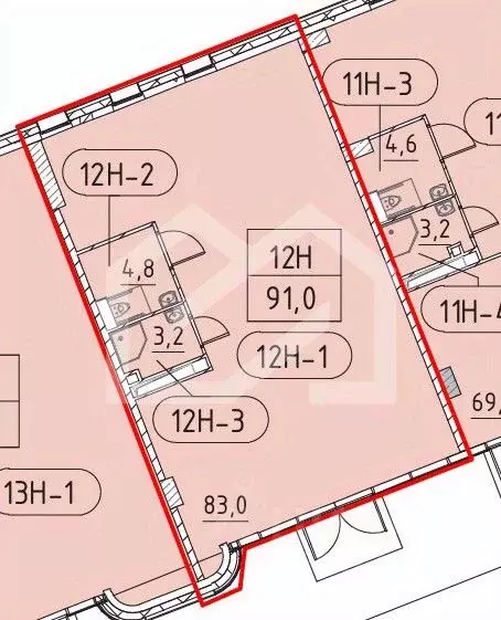 Торговая площадь в Москва Марк жилой комплекс, к2 (91 м) - Фото 2