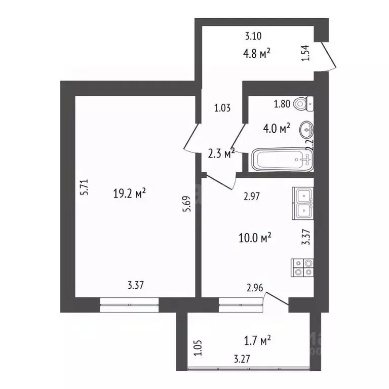 1-к кв. Забайкальский край, Чита ул. Ленина, 2К (40.3 м) - Фото 1