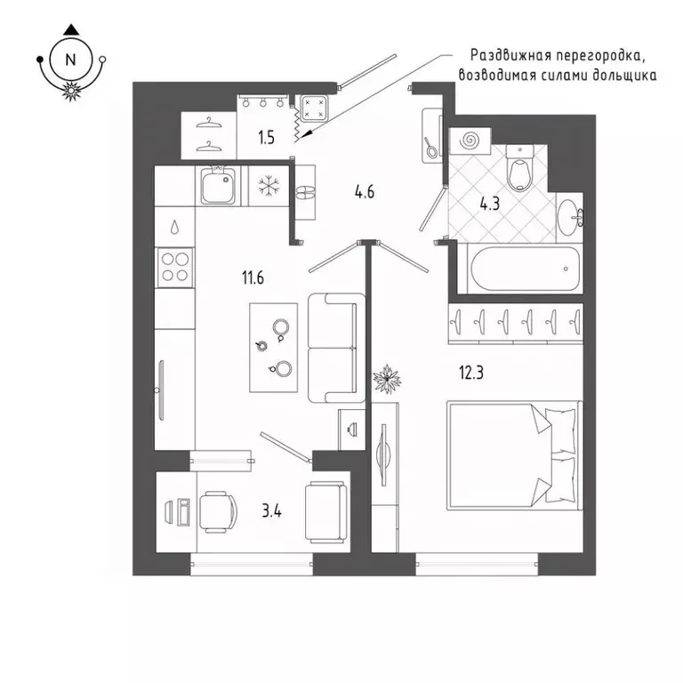 1-к кв. Санкт-Петербург бул. Измайловский, 9 (36.0 м) - Фото 0