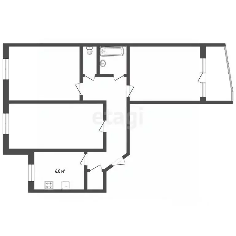 3-к кв. Челябинская область, Челябинск ул. Салавата Юлаева, 15а (65.3 ... - Фото 1