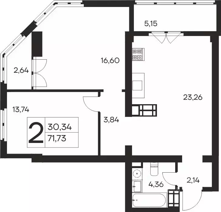 2-к кв. Крым, Ялта Ай-Петри жилой комплекс (71.73 м) - Фото 1