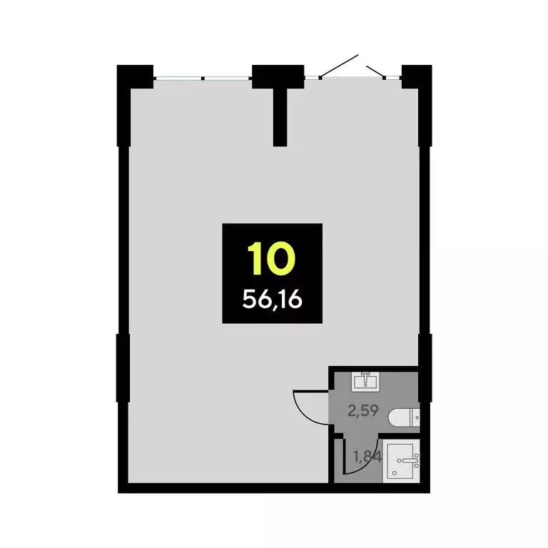 Офис (56.16 м) - Фото 1