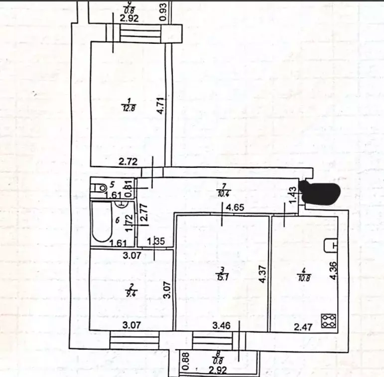 3-к кв. Татарстан, Зеленодольск ул. Комарова, 13 (62.6 м) - Фото 1