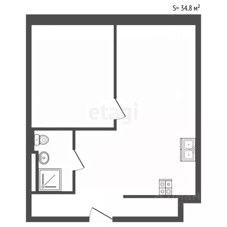 1-к кв. Санкт-Петербург Октябрьская наб., 108к1БД (34.8 м) - Фото 2