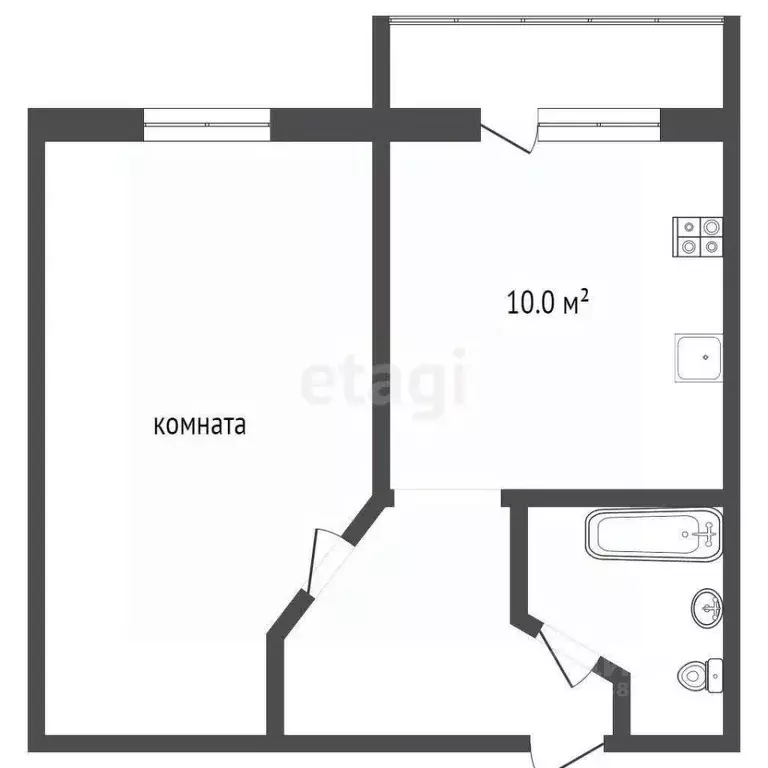 1-к кв. Ростовская область, Аксай Садовая ул., 31 (40.6 м) - Фото 2