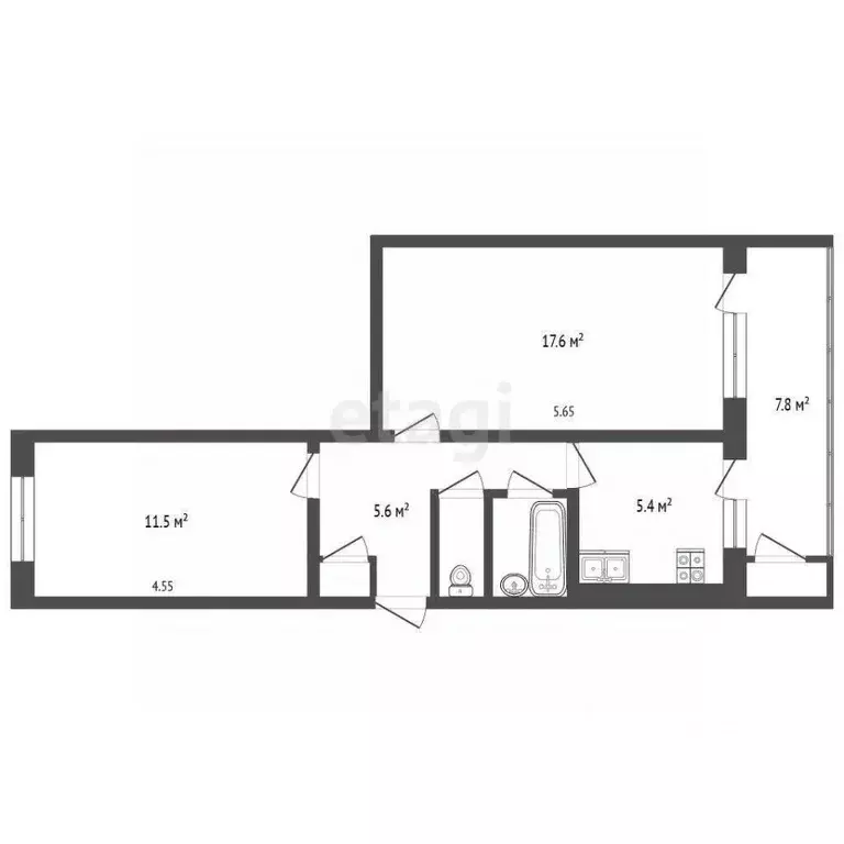 2-к кв. Крым, Ялта муниципальный округ, Гаспра пгт ш. Алупкинское, 30 ... - Фото 2