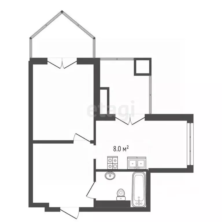 Студия Крым, Ялта ул. Дражинского, 48 (53.7 м) - Фото 2
