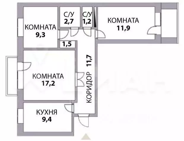 3-к кв. Татарстан, Казань ул. Юлиуса Фучика, 56 (71.5 м) - Фото 1