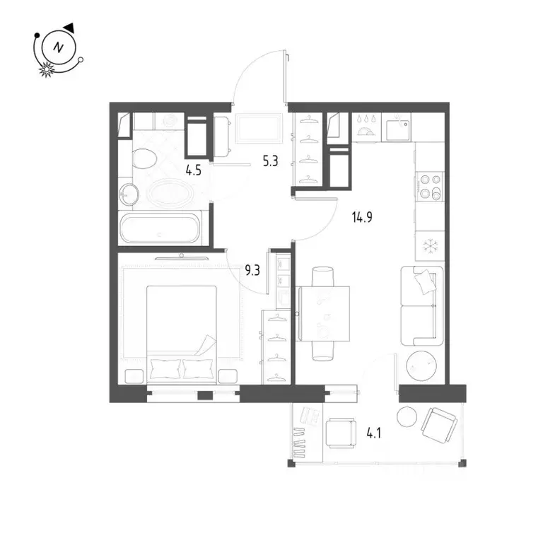 1-к кв. Санкт-Петербург пос. Шушары, ул. Чудовская, 14к1 (35.3 м) - Фото 2