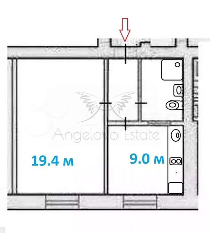 1-к. квартира, 38 м, 3/5 эт. - Фото 0