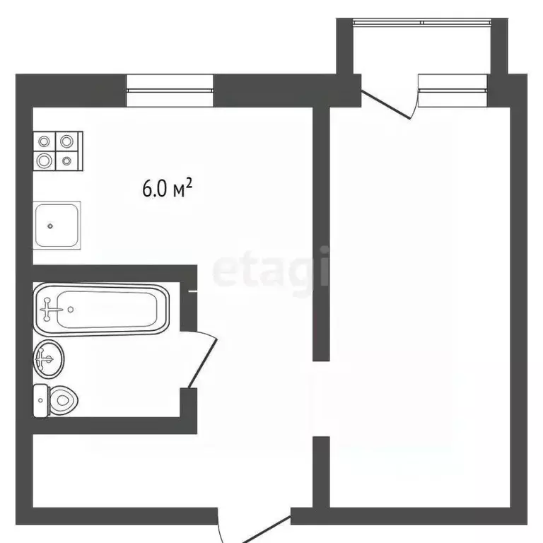1-к кв. Владимирская область, Муром ул. Воровского, 95 (27.6 м) - Фото 1