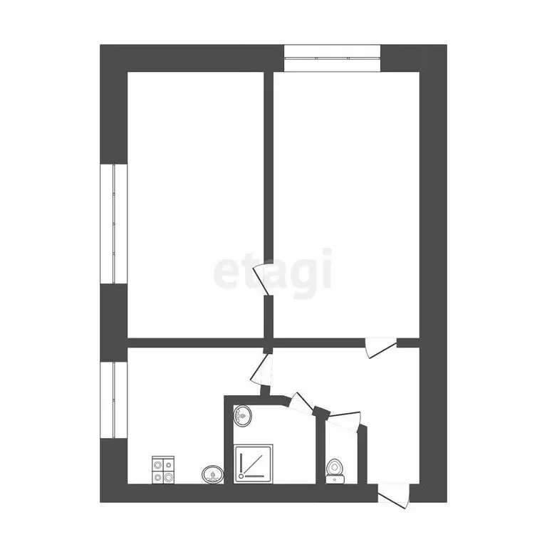 2-комнатная квартира: Томск, улица Беринга, 2/2 (40.7 м) - Фото 1