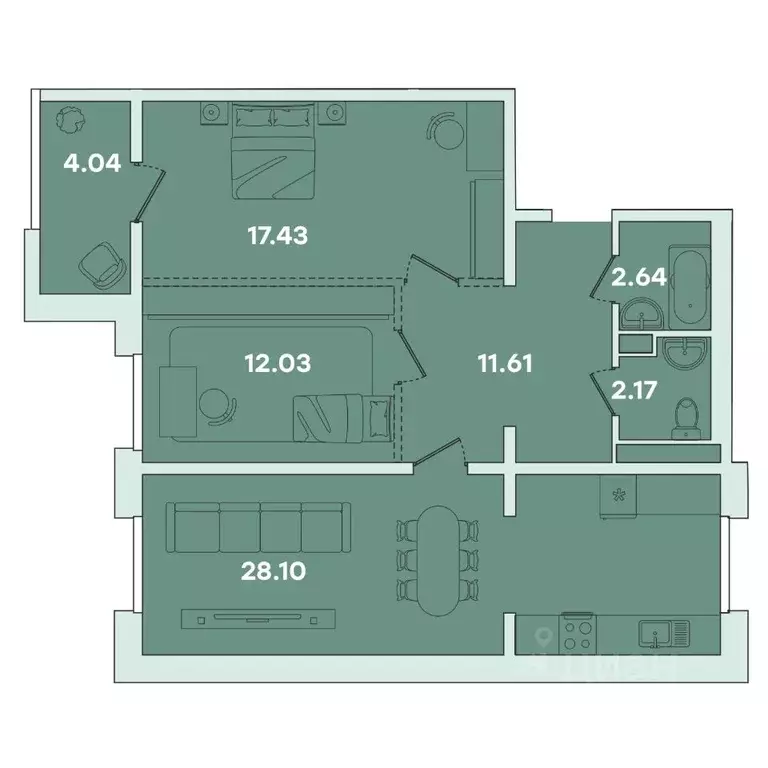 2-к кв. Иркутская область, Иркутск ул. Петрова, 18 (78.02 м) - Фото 0