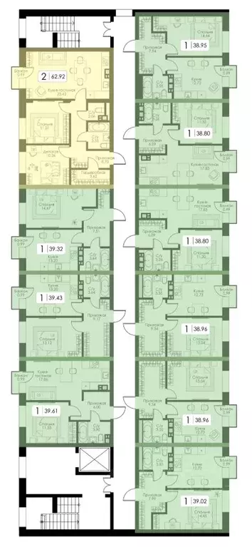 1-к кв. Тверская область, Тверь Урбан Парк жилой комплекс (39.02 м) - Фото 2
