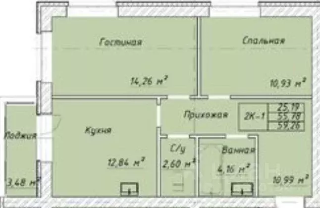 2-к кв. Ивановская область, Ивановский район, Богданихское с/пос, д. ... - Фото 1