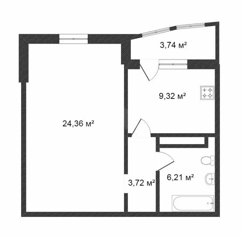 1-комнатная квартира: Тюмень, Кремлёвская улица, 89 (43.5 м) - Фото 1
