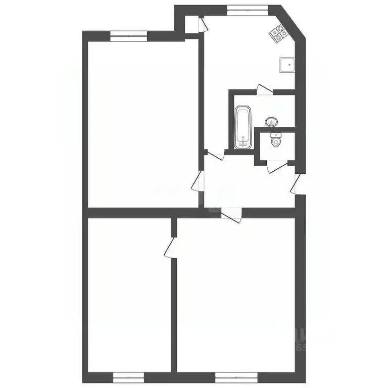 3-к кв. Тульская область, Тула Тургеневская ул., 38А (57.3 м) - Фото 2