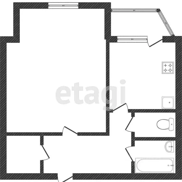 1-к кв. ханты-мансийский ао, сургут просп. ленина, 62 (44.4 м) - Фото 1