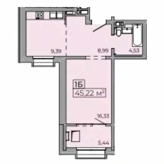 1-к кв. Иркутская область, Иркутск Байкальская ул., 89 (45.6 м) - Фото 1