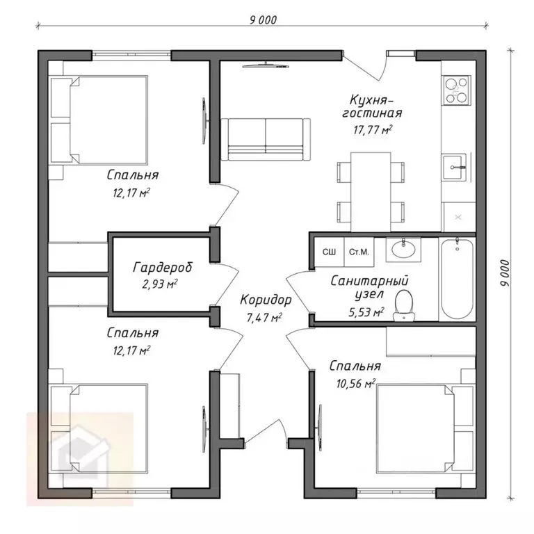Дом в Крым, Сакский район, Суворовское с/пос, с. Каменоломня ул. ... - Фото 1
