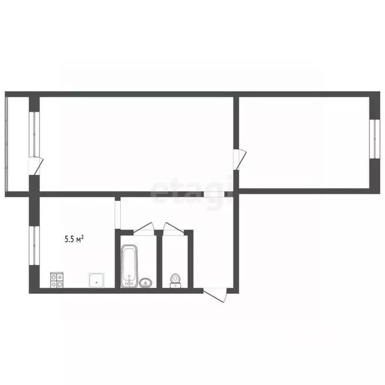 2-к кв. Архангельская область, Новодвинск ул. Димитрова, 25 (43.4 м) - Фото 1