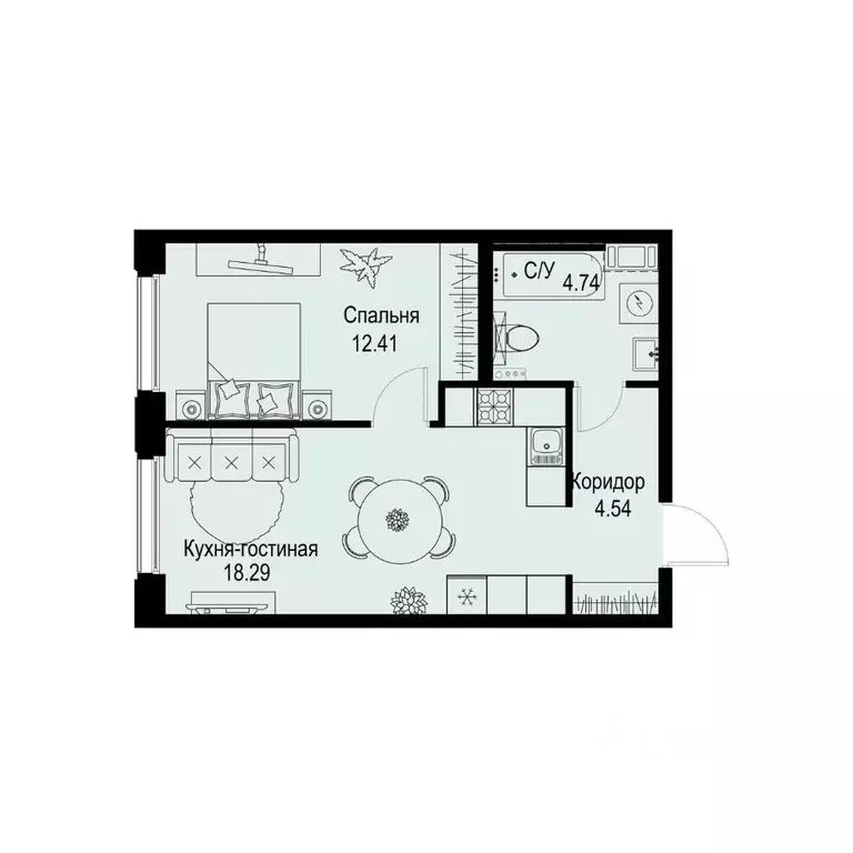 1-к кв. Санкт-Петербург ул. Профессора Попова, 38 (39.98 м) - Фото 0