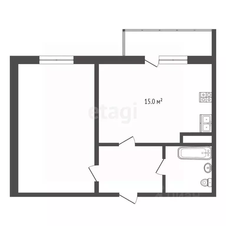 1-к кв. Тюменская область, Тюмень ул. Дмитрия Менделеева, 2к2 (52.0 м) - Фото 1