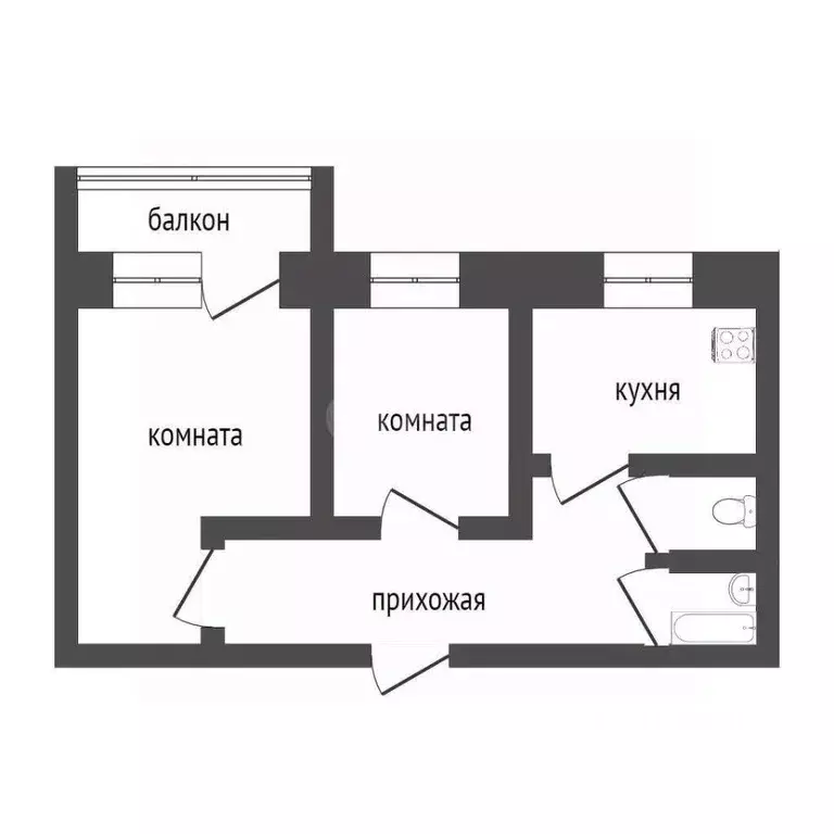 2-к кв. Курганская область, Курган Заозерный жилрайон, 6-й мкр, 10А ... - Фото 2
