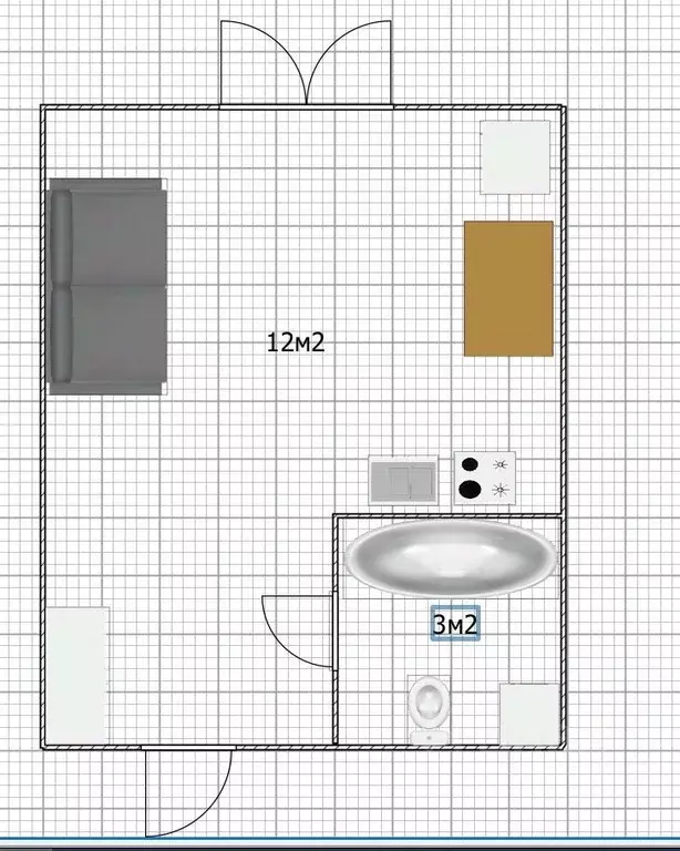 Студия Башкортостан, Уфа ул. Ферина, 1/2 (17.0 м) - Фото 2