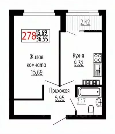 1-к кв. Свердловская область, Екатеринбург ул. Лыжников, 3 (36.6 м) - Фото 0