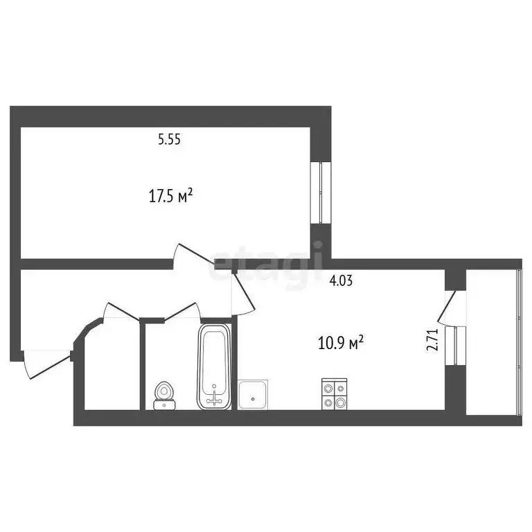 1-комнатная квартира: Вологда, Ленинградская улица, 144 (42.9 м) - Фото 1