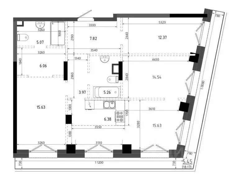 3-к кв. Татарстан, Казань Яналиф жилой комплекс (98.18 м) - Фото 1