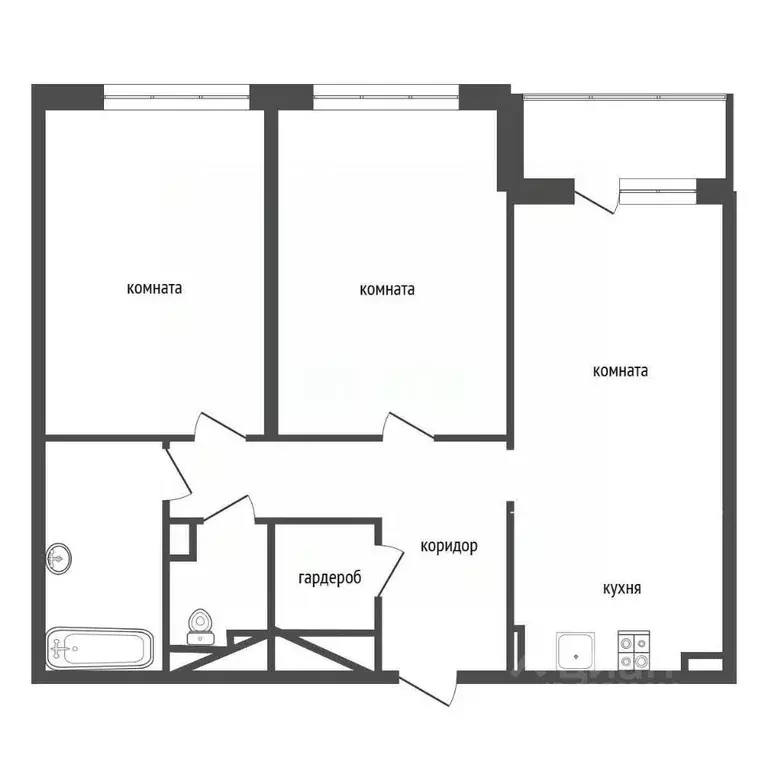 3-к кв. Воронежская область, Воронеж Московский просп., 132 (81.29 м) - Фото 2