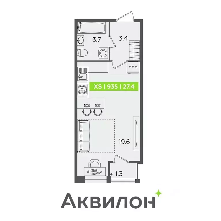 Студия Санкт-Петербург Планерная ул., 87к1 (27.4 м) - Фото 0