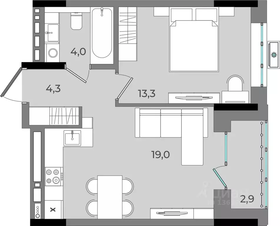 1-к кв. Удмуртия, Ижевск Северо-Западный жилрайон, 2-й мкр, Новый ... - Фото 1