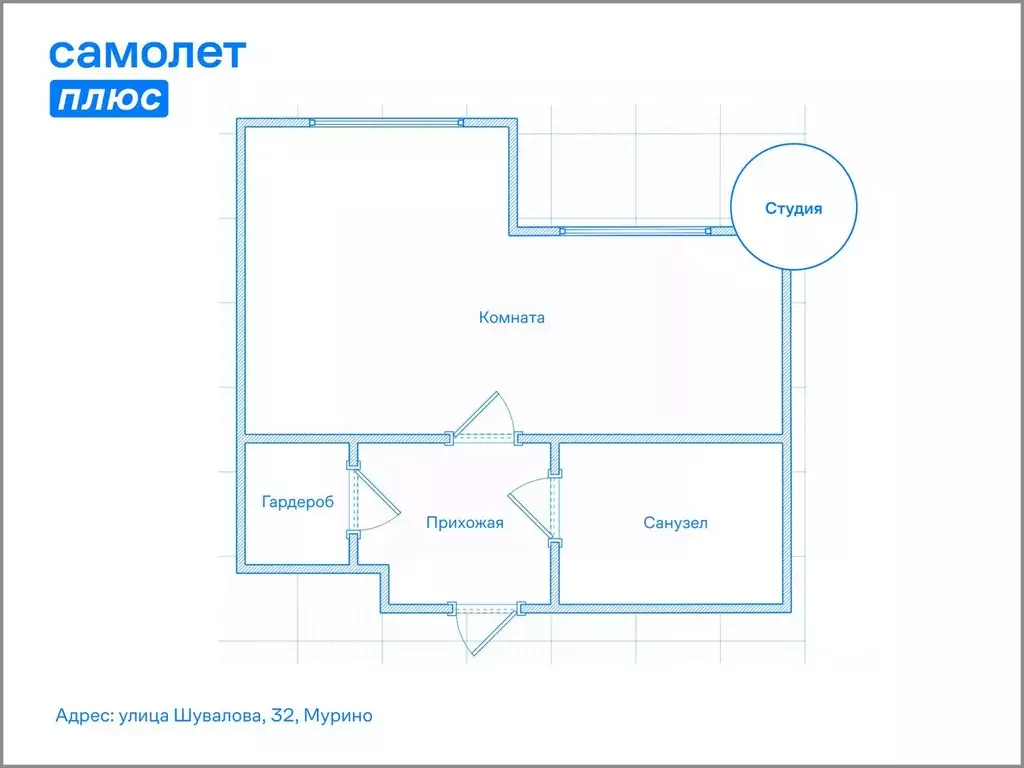 Студия Ленинградская область, Мурино Всеволожский район, ул. Шувалова, ... - Фото 2