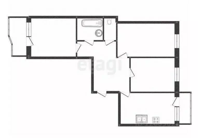 3-к кв. Костромская область, Кострома Индустриальная ул., 27А (67.5 м) - Фото 2