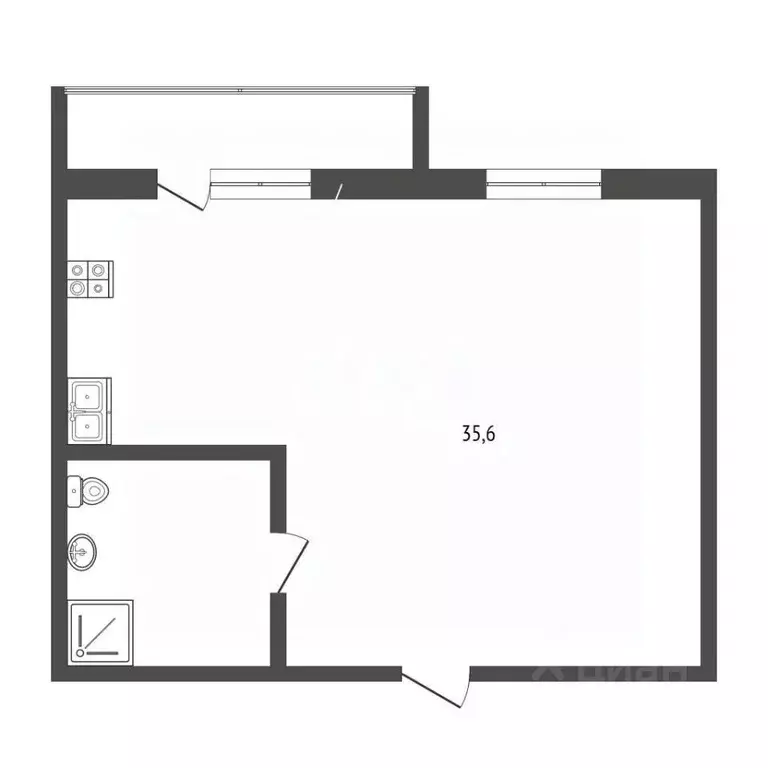 1-к кв. Севастополь ул. Парковая, 7 (35.6 м) - Фото 2