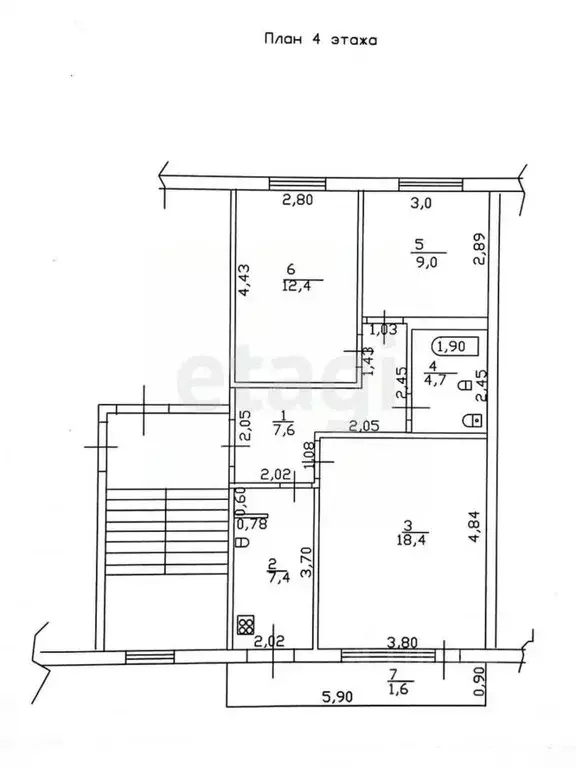 3-к кв. Татарстан, Чистополь ул. Академика Королева, 9 (59.5 м) - Фото 1