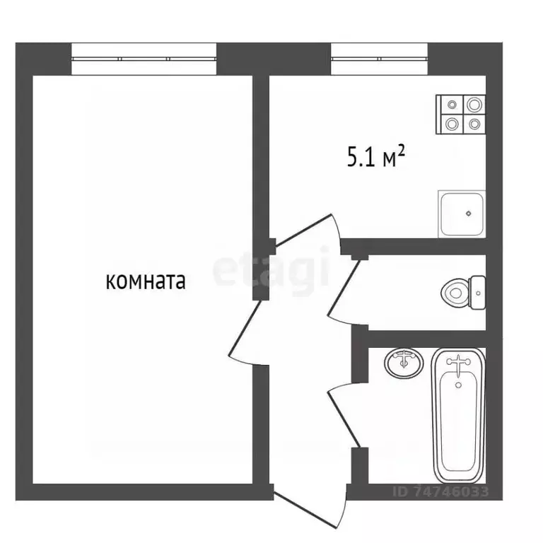 1-к кв. Крым, Евпатория просп. Победы, 87Бк1 (34.8 м) - Фото 1