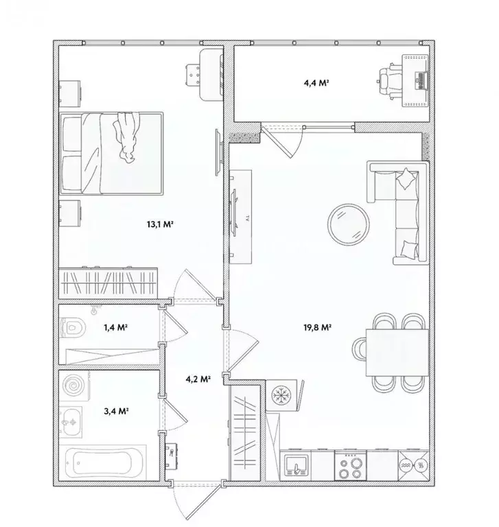 1-к кв. Орловская область, Орел Раздольная ул., 29 (41.9 м) - Фото 2