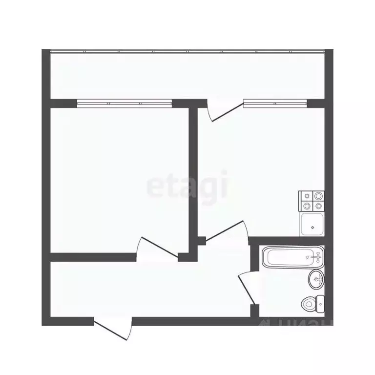 1-к кв. Тюменская область, Тюмень Интернациональная ул., 199к1 (43.0 ... - Фото 1