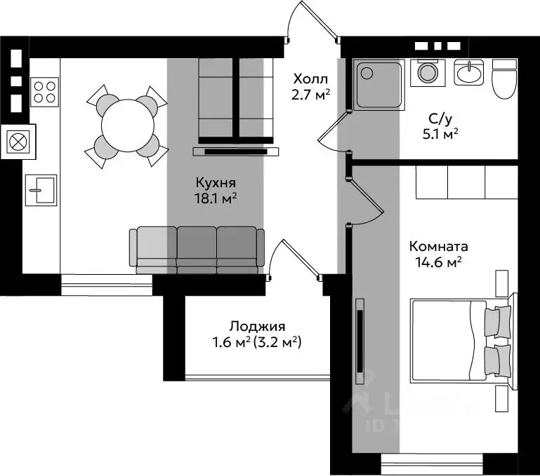 1-к кв. Калининградская область, Гурьевск Пражский жилой комплекс ... - Фото 1
