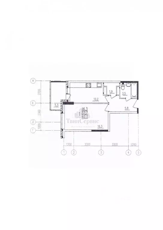 1-к кв. Тульская область, Тула Новомосковская ул., 10А (37.8 м) - Фото 2
