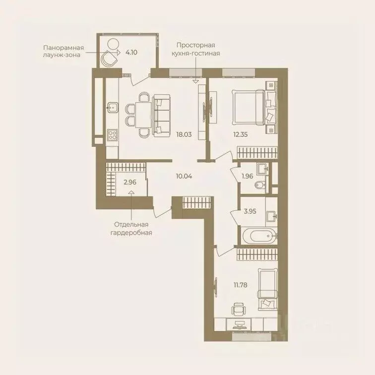 2-к кв. Ханты-Мансийский АО, Ханты-Мансийск ул. Энгельса, 18 (65.17 м) - Фото 0