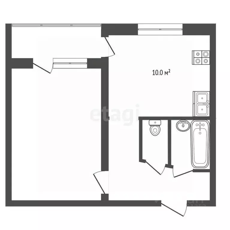 1-к кв. Ставропольский край, Пятигорск Транзитная ул. (32.8 м) - Фото 2