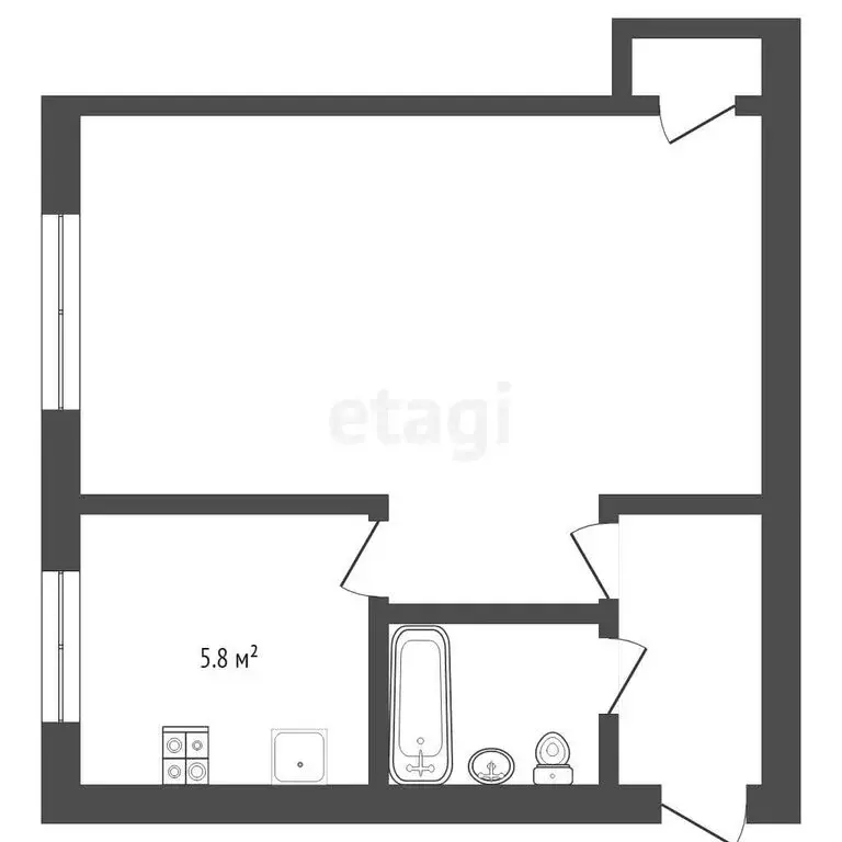 1-комнатная квартира: Петрозаводск, улица Антикайнена, 29 (31 м) - Фото 1