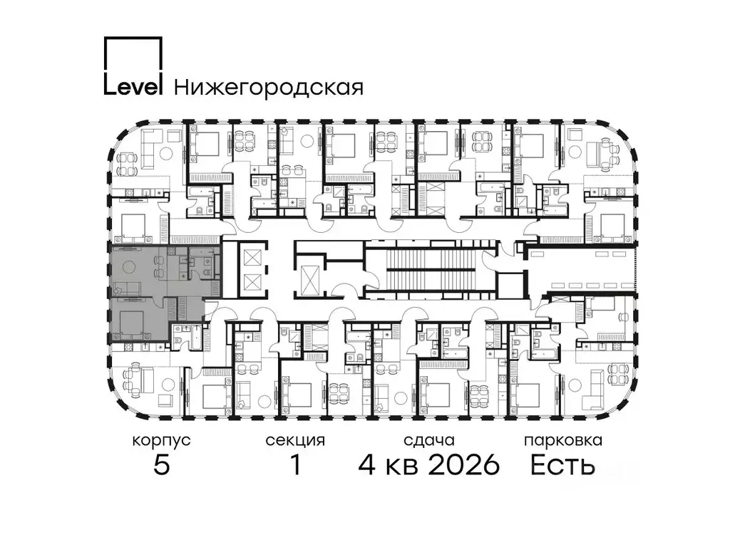 2-к кв. Москва Левел Нижегородская жилой комплекс, 5 (42.1 м) - Фото 1