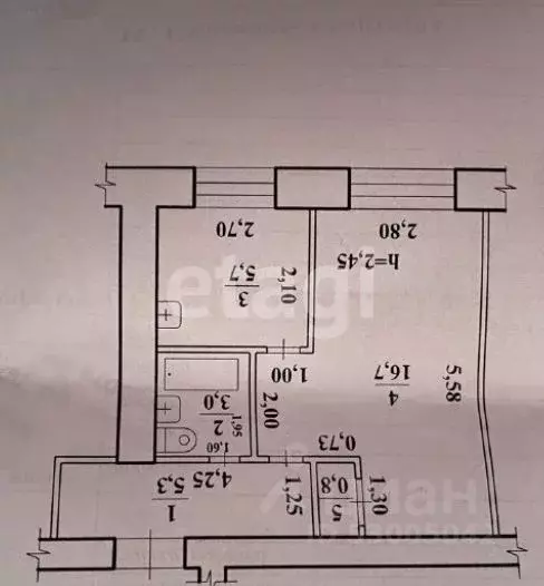 1-к кв. Забайкальский край, Чита ул. Энтузиастов, 50 (31.5 м) - Фото 2