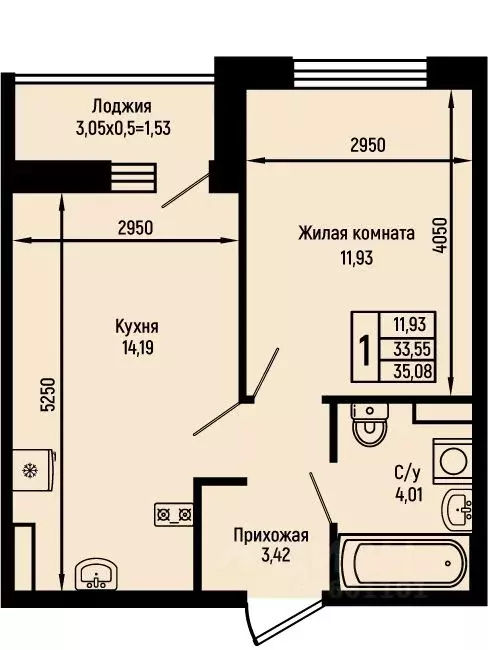 1-к кв. Краснодарский край, Туапсинский муниципальный округ, с. Небуг ... - Фото 1